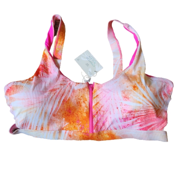 SEXY ☆ ORANGE & PINK ZIP FRONT ☆ CAGED RIBBED BIKINI ☆ NWT - Picture 6 of 13